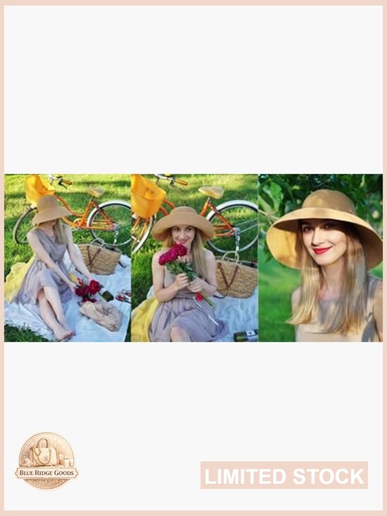 Wide Brim Straw Sun Hat UPF 80+ Foldable Packable Travel Beach UV Protection main image 7